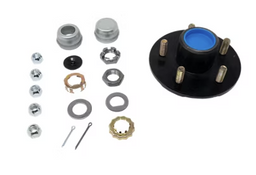 5 on 4.5in Bolt Pattern, 1/2in Studs, 3.5K Capacity Per Pair Pre-Greased Idler Hub Assembly, #84 Spindle, Grease or Zerk-Lube