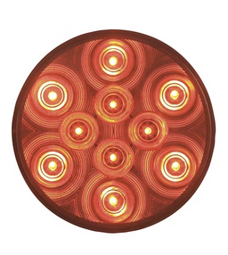 4in Round LED RED Stop/Turn/Tail Light 10 Diode Grommet Mount