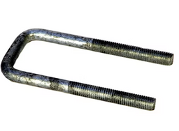 Square U-Bolt, Galvanized, 1/2in–13 Diameter, 5.50in L, 2 1/16in W