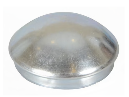 Dust Grease Cap, 2.440in OD, For Ag Hubs, Cold Rolled Stamped Steel, Completely Closed Dome