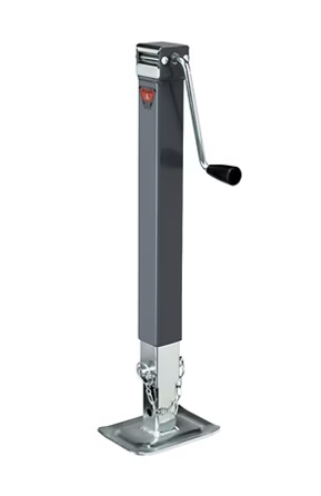 Bulldog 8000 Lbs Capacity Drop Leg Jack, Side Wind, 15in Lift, 13.5in Drop Leg Travel, 2.50in Square Tube