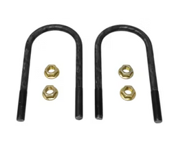 U-Bolt Kit for 2in Square Axle Tubes, 9/16in-18 U-Bolt Rod Diameter x 5 3/4in Long, Qty 2 U-Bolts and 4 Nuts