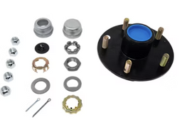 5 on 5.5in Bolt Pattern, 1/2in Studs Trailer Parts Pro Idler Hub Complete 3.5K Capacity Per Pair Pre-Greased, #84 Spindle, Grease or Zerk-Lube