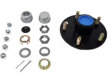 5 on 5.5in Bolt Pattern, 1/2in Studs Trailer Parts Pro Idler Hub Complete 3.5K Capacity Per Pair Pre-Greased, #84 Spindle, Grease or Zerk-Lube