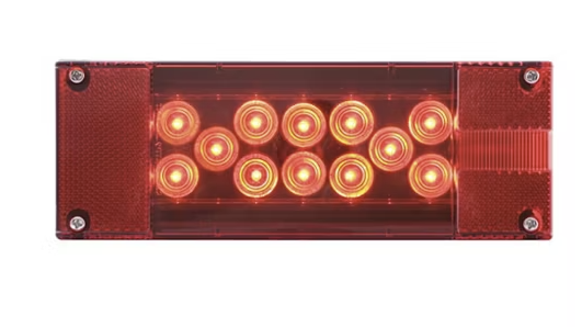 Optronics LED Stop Right Side, Turn & Tail Light, 8in Red Rectangular, 18 Diode