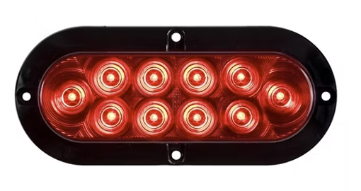 6in Optronics LED Stop, Turn & Tail Light, 6" Red Oval, 10 Diode