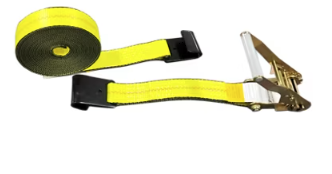 Ratchet Strap, 2in X 30ft w/Flat Hook Wide Handle 3,300lb Capacity Working Load Limit Trailer Parts Pro