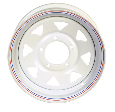 15in x 5in Wheel Only 5 on 5.5in Bolt Pattern, Steel White Spoke, 4.25in Center Bore