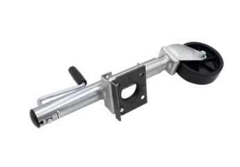 Ram 1000 Lbs Capacity Swivel Mount Marine Jack, Side Wind, 10in Lift, 12.7in Bracket Height, Zinc, Weld-on Snap-Ring Style Swivel Bracket, 6in Caster Wheel