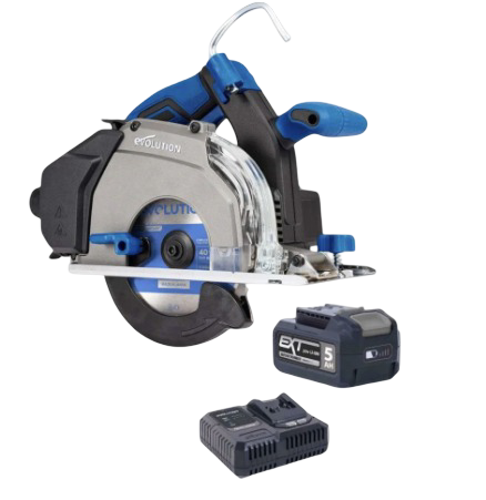 Evolution S6CCS-Li Cordless 6-1/2in Metal Cutting Circular Saw with Thin Kerf Blade – 2-1/4in Cut Depth 1 Battery, 1 Charger