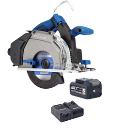Evolution S6CCS-Li Cordless 6-1/2in Metal Cutting Circular Saw with Thin Kerf Blade – 2-1/4in Cut Depth 1 Battery, 1 Charger