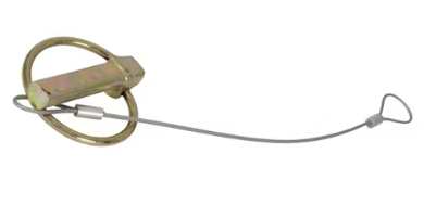 7/16in Linch Pin w/Cable Lanyard – 7/16in Diameter – 1-3/4in Usable Length – Zinc Plated – 10in Attached Lanyard
