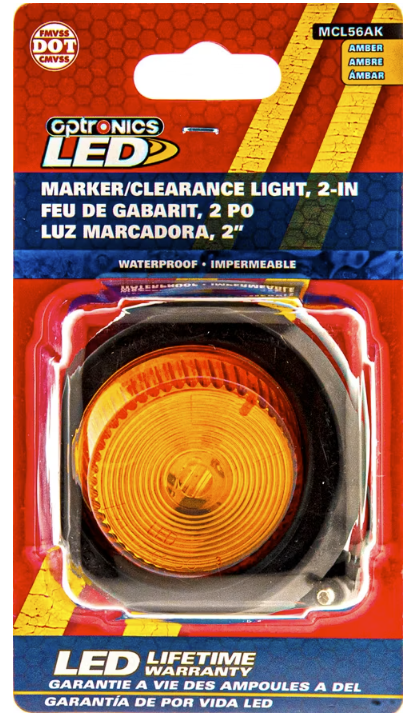 1-LED 2in Yellow Marker/Clearance Light Kit w/Grommet & Two-Wire Straight Plug