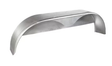 Trailer Fender, Tandem Axle, Teardrop, 10.75" W x 72" L x 20.50" H, 16 Gauge Steel, 1" Radius Front, 90 Degree Back Flange with 12" Tall Fender Back installed