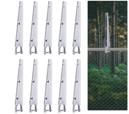 GRELWT 10 Pack 15.7in Barbed Wire Arm for 1-5/8in Chain Link Fence