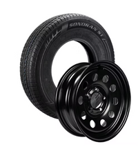 ST205/75R15 Sonoran Radial Tire & 15in Black Steel Wheel Assembly – Load Range C – 5 on 4.5in