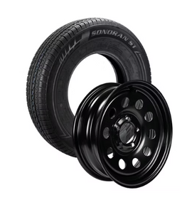 ST205/75R15 Sonoran Radial Tire & 15in Black Steel Wheel Assembly – Load Range C – 5 on 4.5in