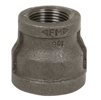 1-1/2in x 1-1/4in Black Malleable Iron Reducing Coupling