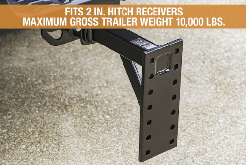 2in Receiver Pintle Mount – 10,000 lb Capacity – 6 Mounting Positions