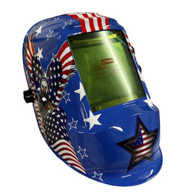 YESWELDER Large View Auto-Darkening Welding Helmet - Red, White, Blue