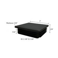 3in Square Plastic Plug for 14GA Tubing