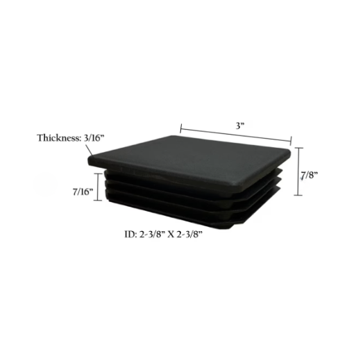 3in Square Plastic Plug for 14GA Tubing