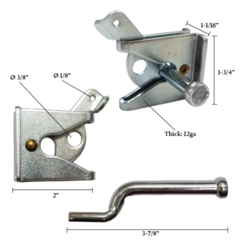 Gravity Gate Latch 2in Weld-on - Zinc