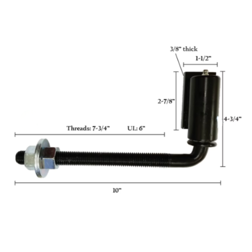 Adjustable J-Bolt Barrel Hinge 3/4in