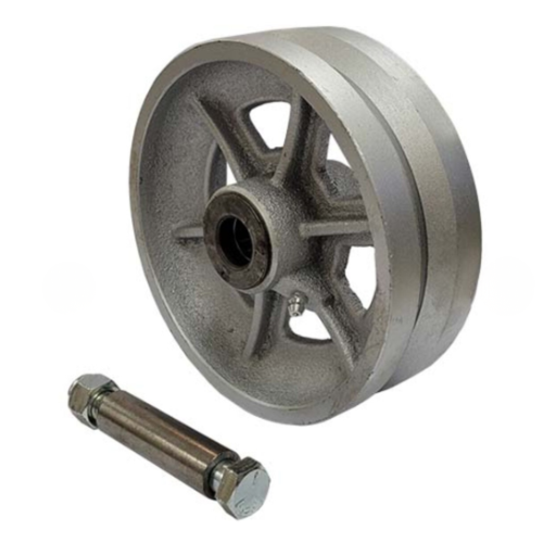 Cast Iron V-Groove Wheel 6in with Grease Zerk