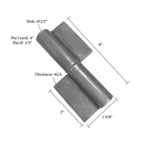 Flag Double Wrap Hinge 4in