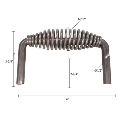 Spring Handle 5-3/8in with 1/2in Rod