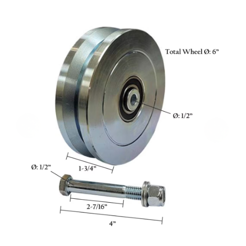 V-Groove Wheel 6in (Premium) - Steel