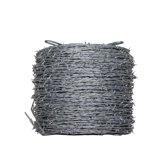 OK Brand Barbed Wire – 4 Point – 12.5 GA – 5in Barb Spacing – 80 Rod (1,320ft/1/4 mile) – 12.5GA – 5in Spacing – Heavy-Duty Galvanized Fence Wire