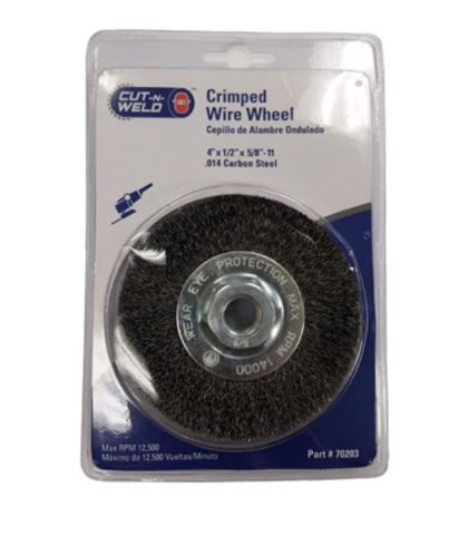 CNW Crimped Wire Wheel – 4in x 1/2in x 5/8in-11 Carbon Steel