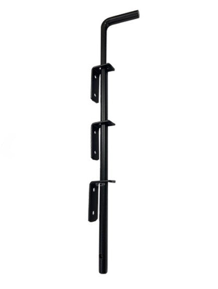 1/2in x 18in Cane Bolt with Brackets – Heavy-Duty Steel Gate Drop Rod – Black