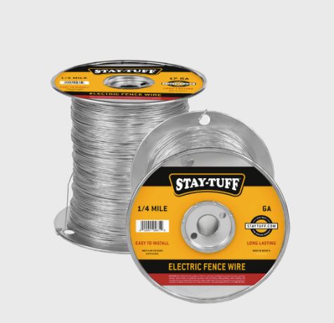 Stay‑Tuff Low Carbon Electric Fence Wire – 14GA, 1/4 Mile (1,320ft)