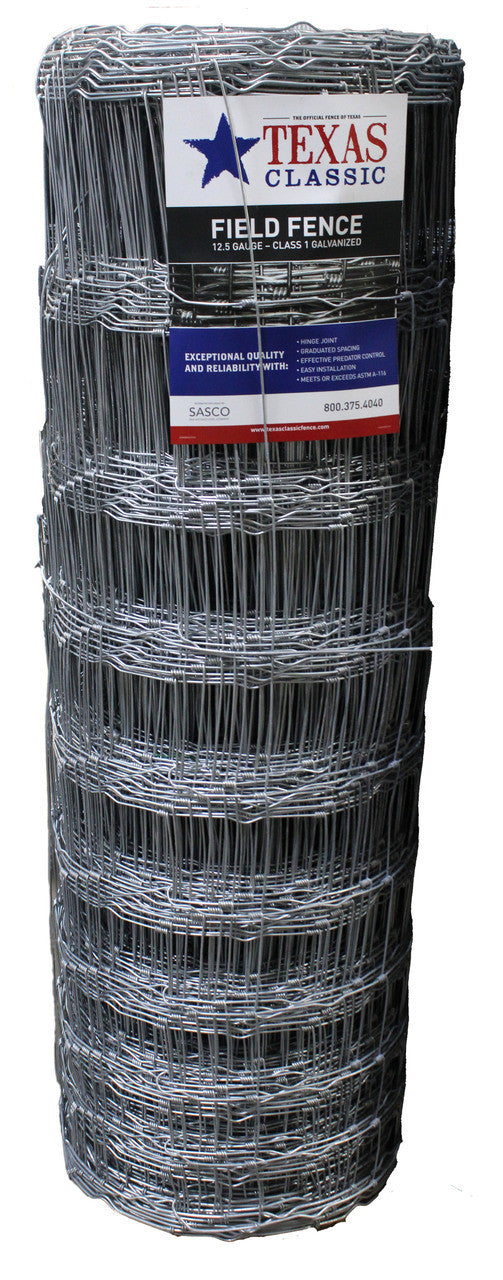 Texas Classic 1047‑6‑12.5 Field Fence – 47in Height 12.5GA Galvanized Woven Wire