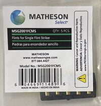 MATHESON Select Single Flint Replacements – 5/PKG