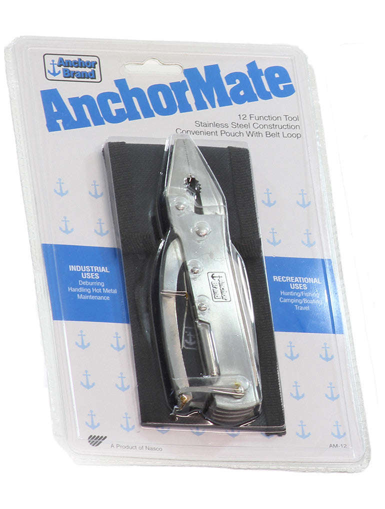 AnchorMate Multi Tool - 12 Function Tool – Stainless Steel, Includes Belt Loop Pouch