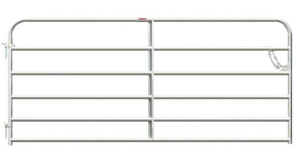 Texas Classic Gate – 8ft x 48in - 1‑5/8in Tubing, 18GA, 5‑Bar Galvanized Livestock Gate