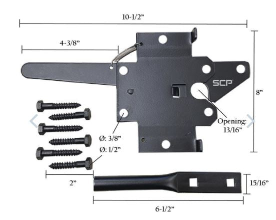 Universal Post Latch – Black Finish – Heavy-Duty Gate Latch