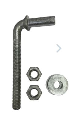 J-Bolt with Washers & Nuts – 1/2in x 4-1/2in – Hot-Dip Galvanized