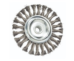 Mercer Knot Wire Wheel – Standard Twist 4in x 1/2in x 5/8in-11 .020 Carbon Steel