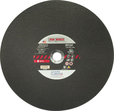 United Abrasives SAIT 24051 Iron Worker Chop Saw Wheel – 14in x 3/32in x 1in