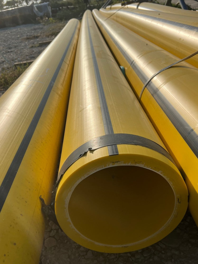 12in Poly Pipe – Yellow High-Density Plastic Pipe