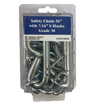 Safety Chain 1/4in x 36in with 7/16in S Hooks
