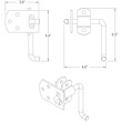 Plain Corner Security Latch Set – Bolt-On – Carbon Steel