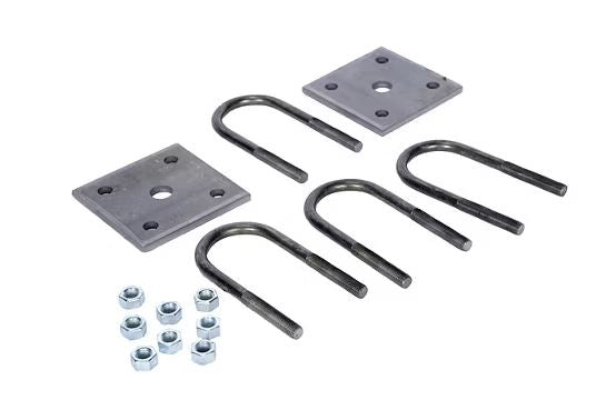 Trailer U-Bolt Kit – 2K Axle – 1-3/4in Round Tube – 3/8in-24 x 4-1/4in – Plain Finish